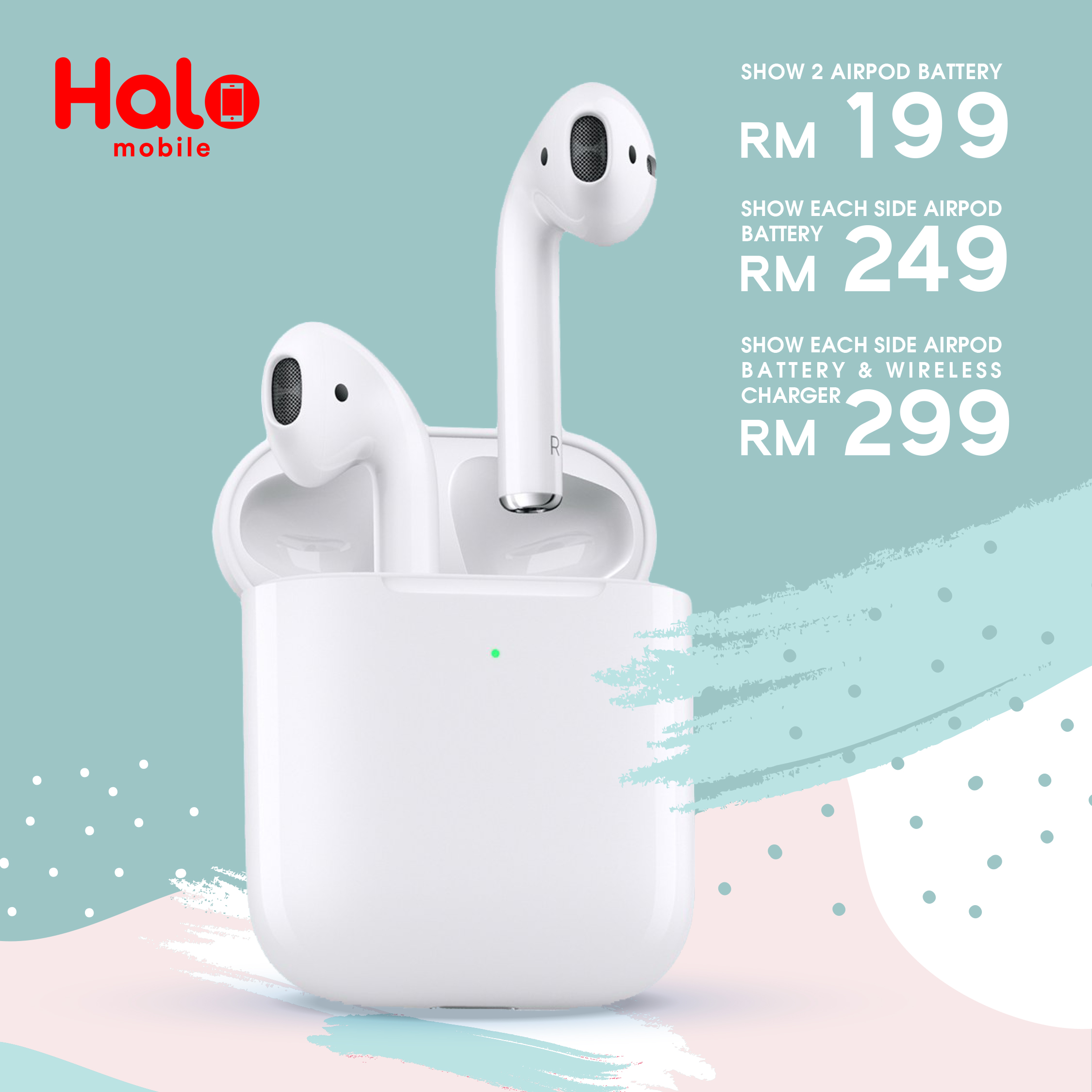 Bluetooth Airpods-OEM Price RM199.00  Halomobile